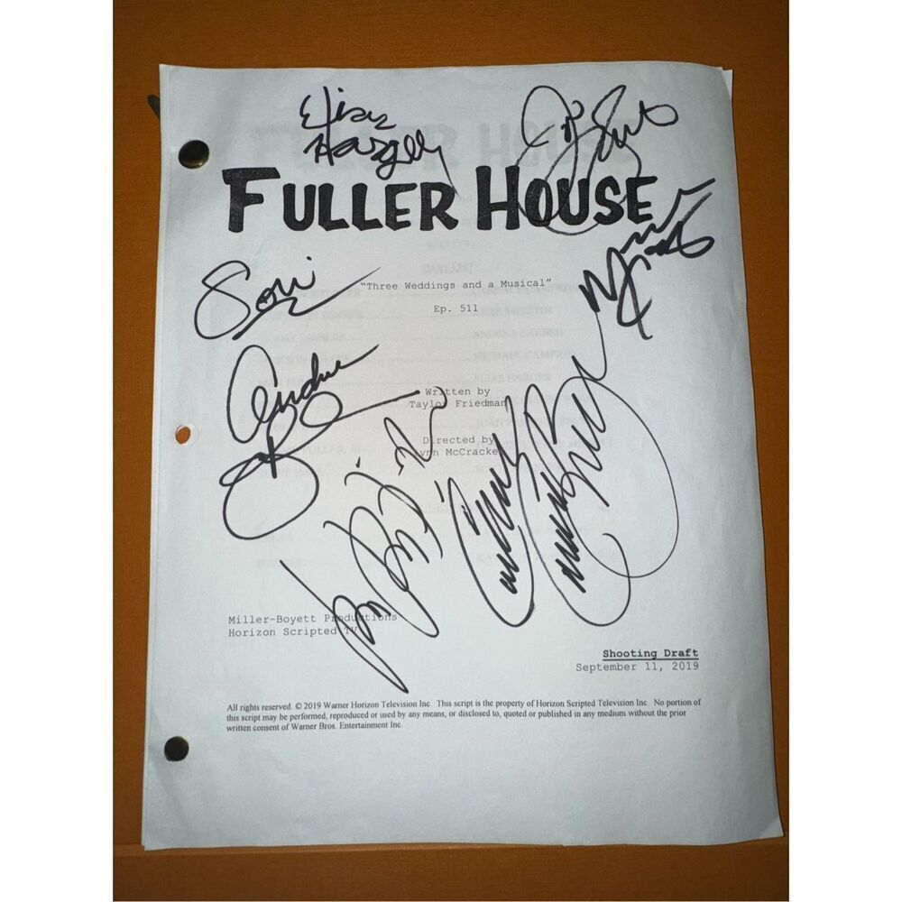 Rare Full Script of Fuller House Episode 511 From 2019 Signed By 7 Cast Members